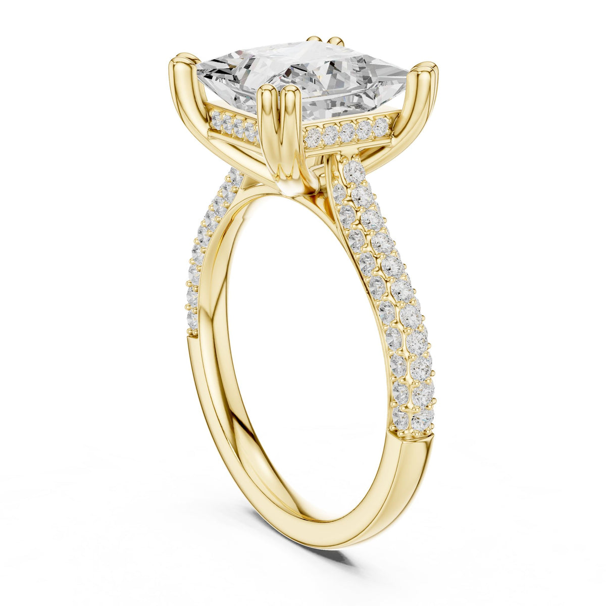 Princess Hidden Halo Lab Grown Diamond Engagement Ring
