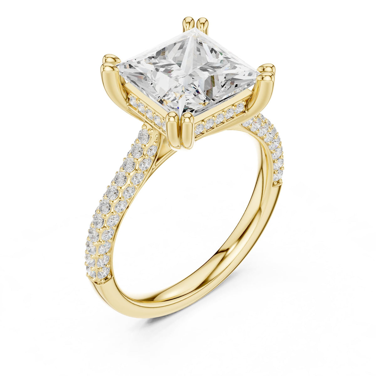 Princess Hidden Halo Lab Grown Diamond Engagement Ring