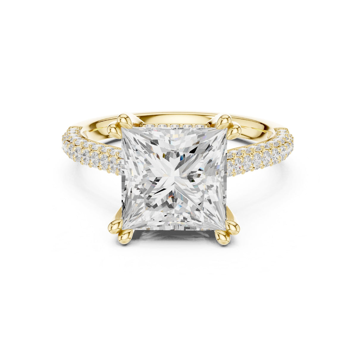 Princess Hidden Halo Lab Grown Diamond Engagement Ring