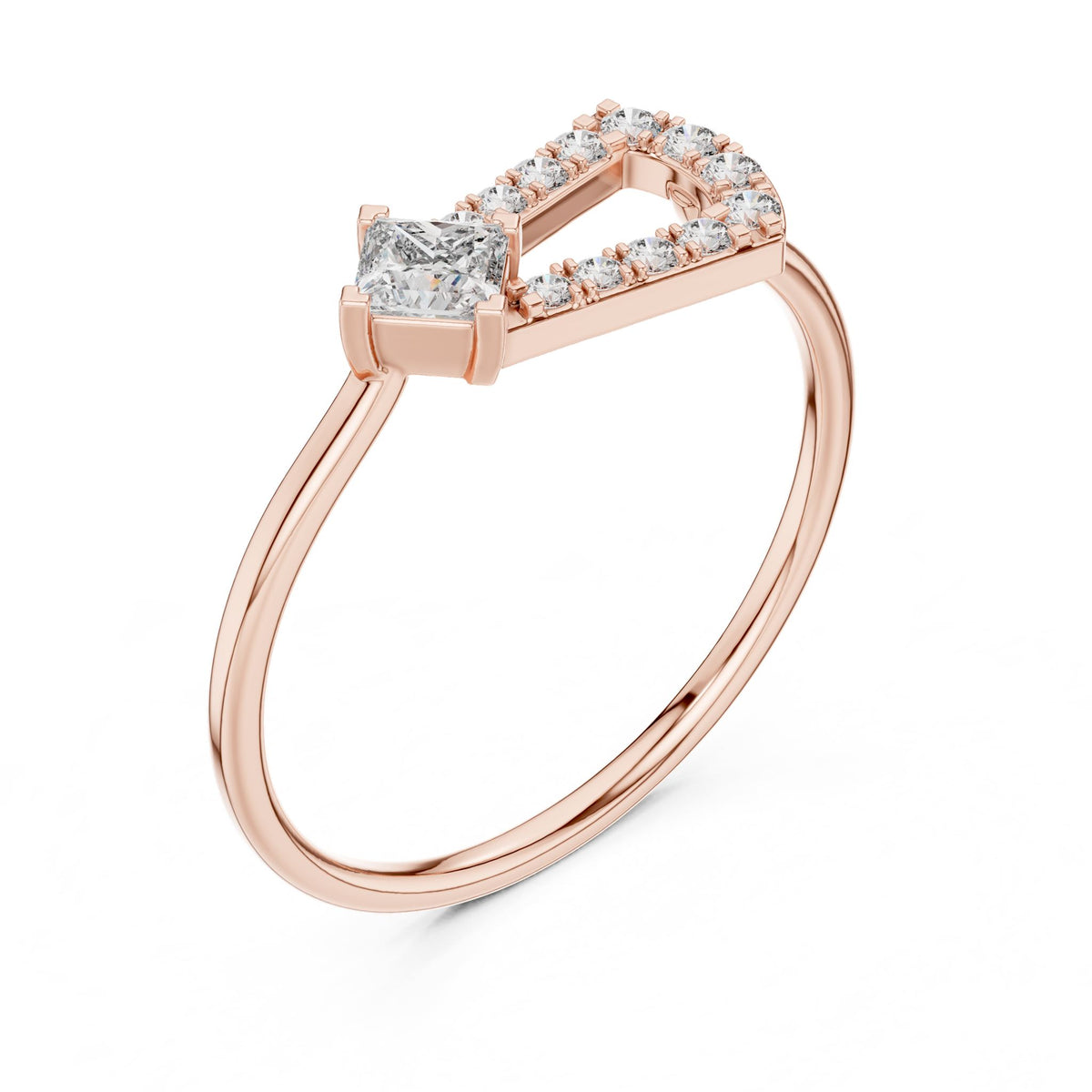 Princess Hidden Halo Lab Grown Diamond Engagement Ring