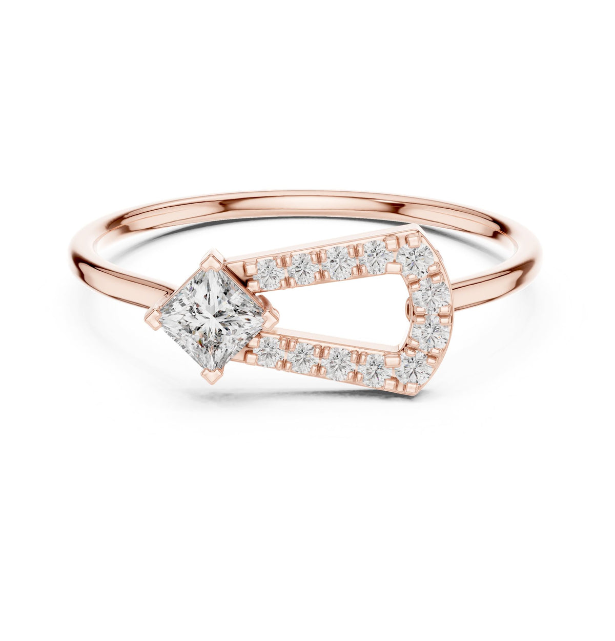 Princess Hidden Halo Lab Grown Diamond Engagement Ring