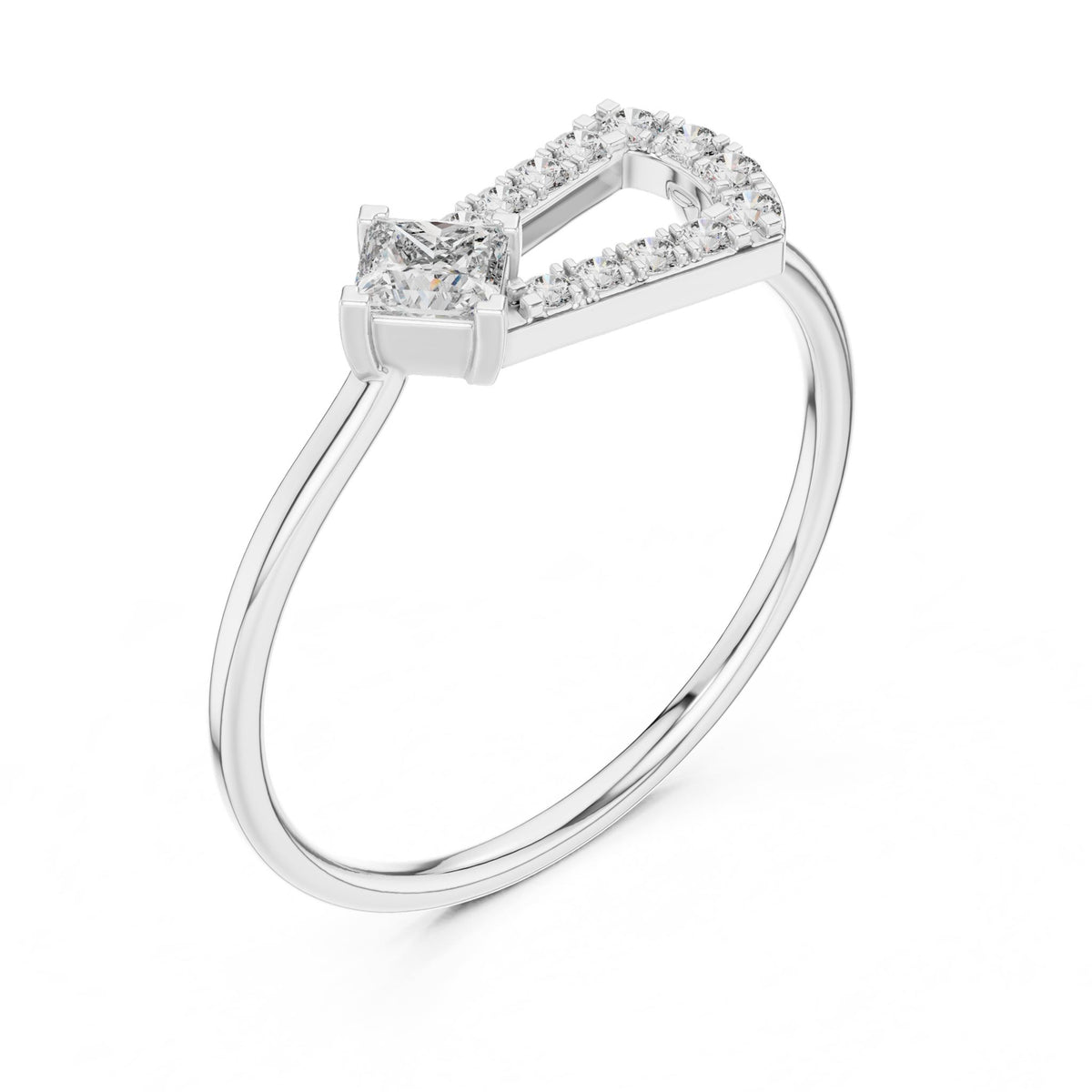 Princess Hidden Halo Lab Grown Diamond Engagement Ring