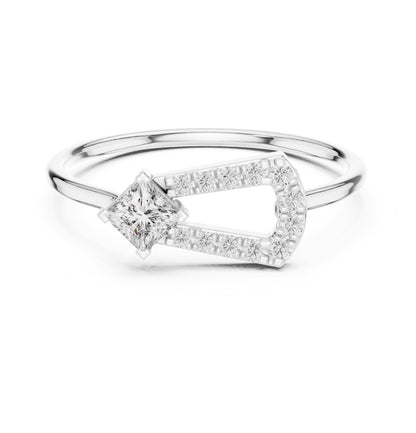 Princess Hidden Halo Lab Grown Diamond Engagement Ring