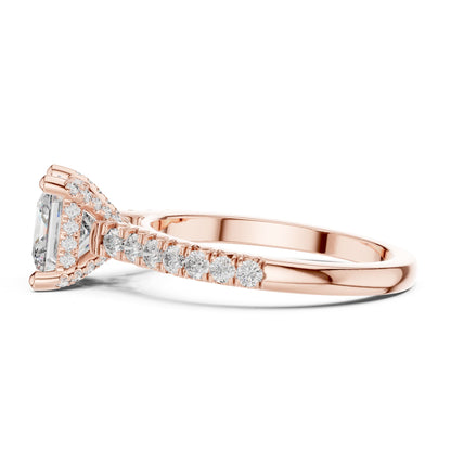Princess Hidden Halo Lab Grown Diamond Engagement Ring