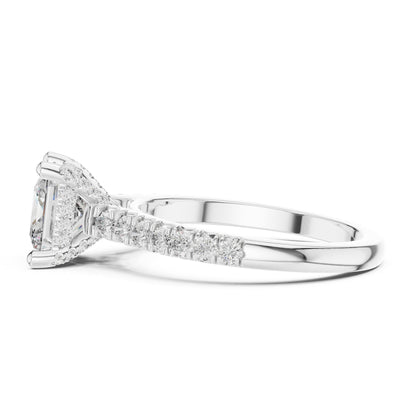 Princess Hidden Halo Lab Grown Diamond Engagement Ring