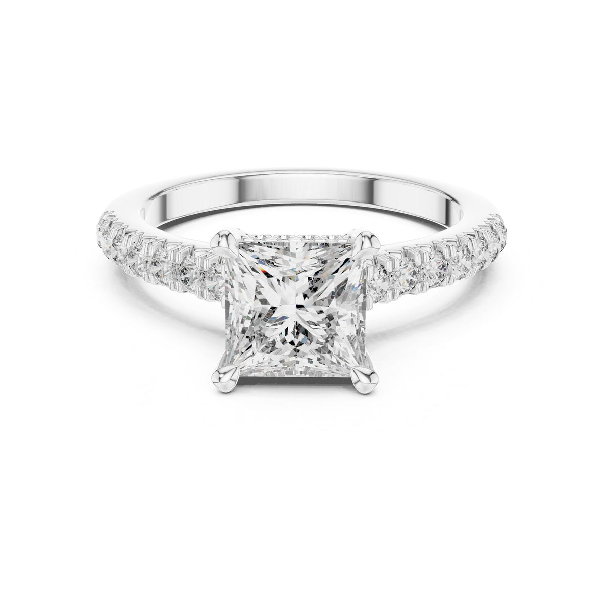 Princess Hidden Halo Lab Grown Diamond Engagement Ring