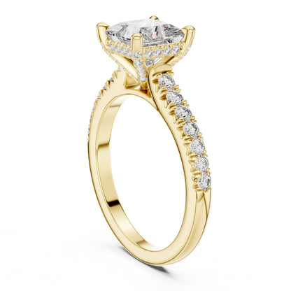 Princess Hidden Halo Lab Grown Diamond Engagement Ring