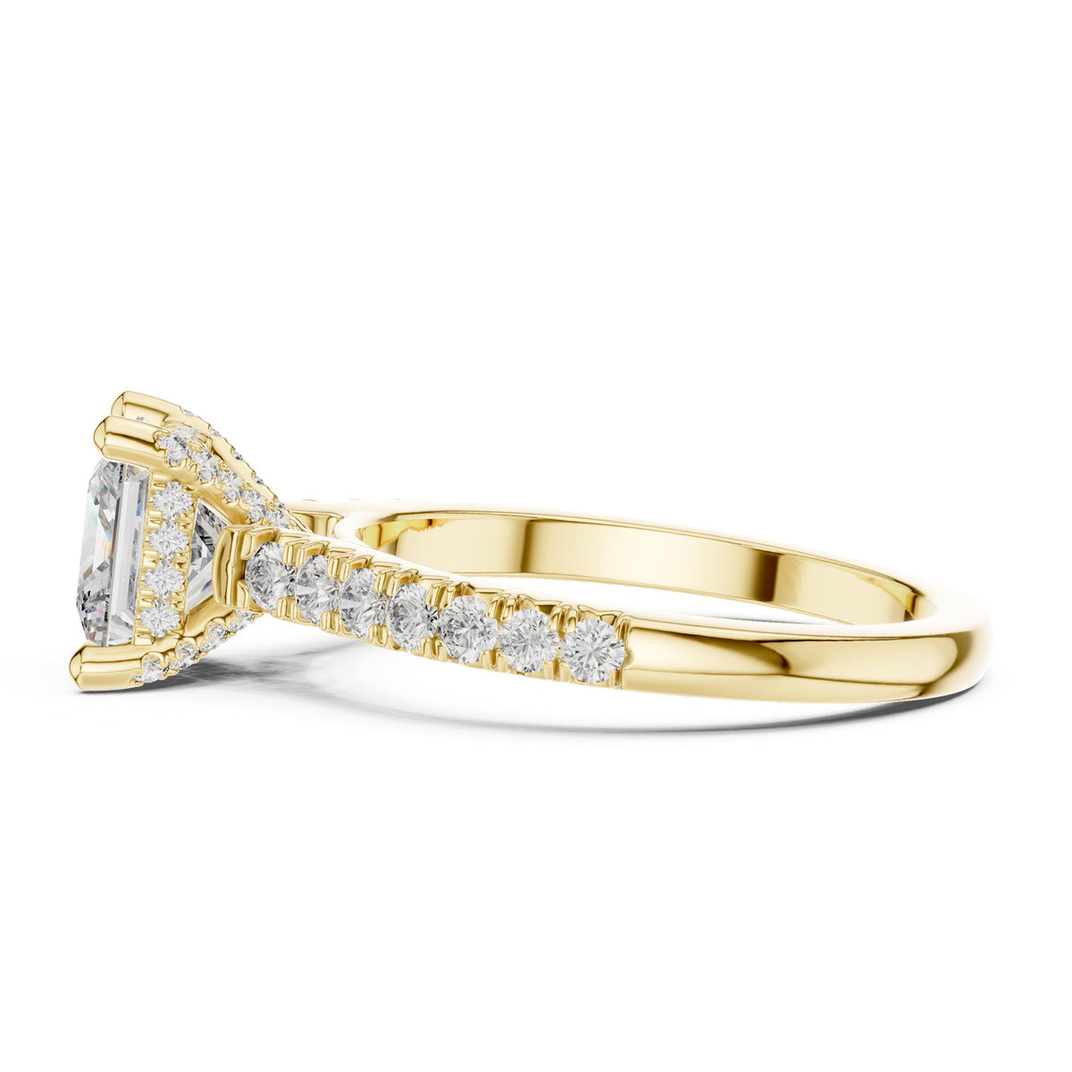Princess Hidden Halo Lab Grown Diamond Engagement Ring