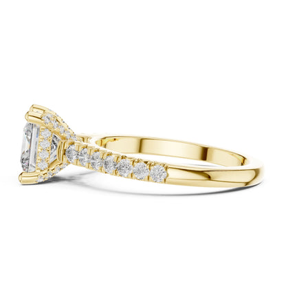 Princess Hidden Halo Lab Grown Diamond Engagement Ring