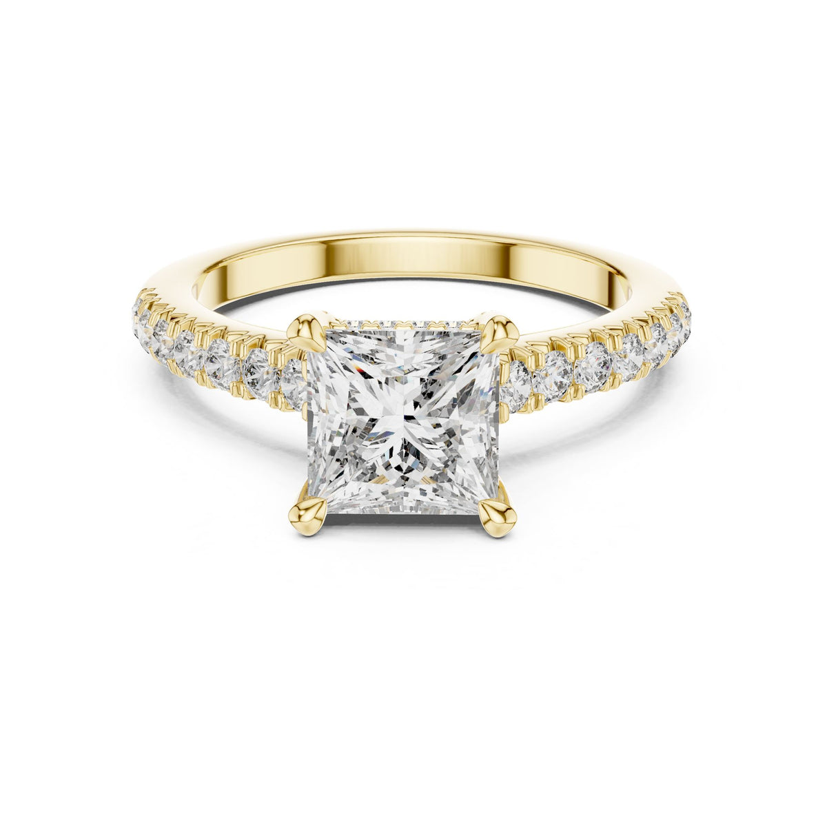 Princess Hidden Halo Lab Grown Diamond Engagement Ring