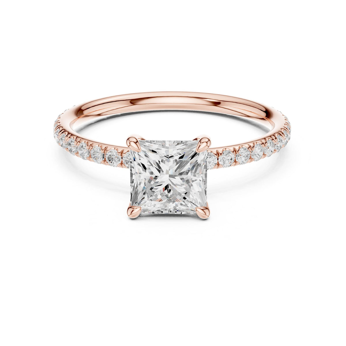 Princess Pave Lab Grown Diamond Engagement Ring