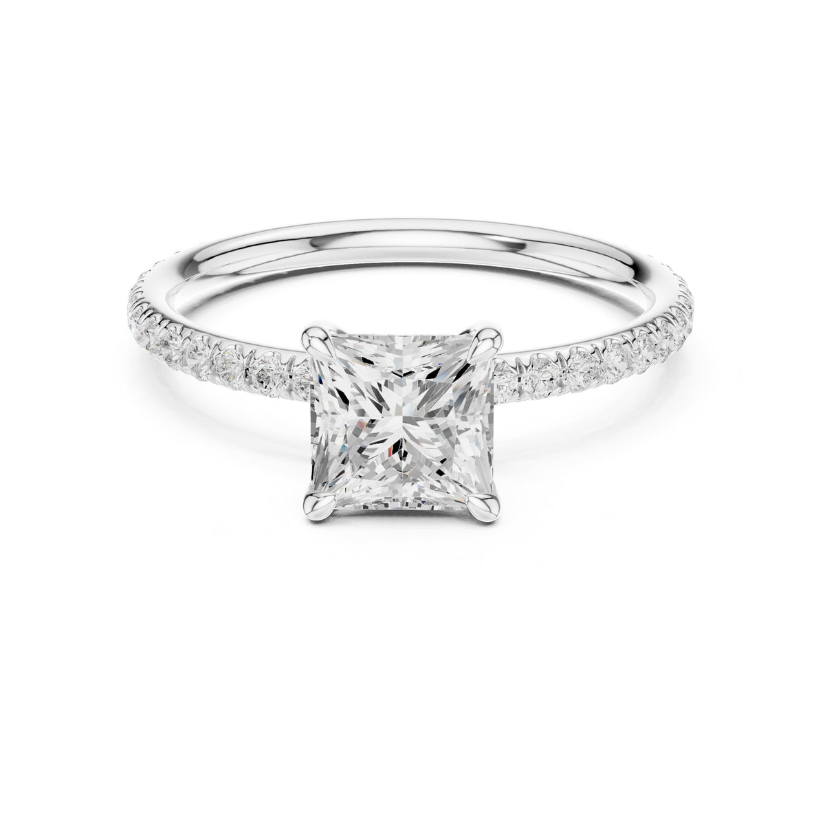 Princess Pave Lab Grown Diamond Engagement Ring