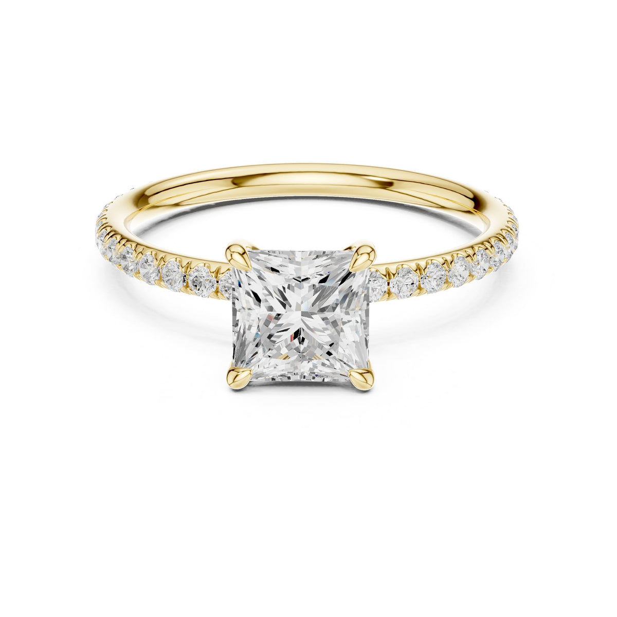 Princess Pave Lab Grown Diamond Engagement Ring