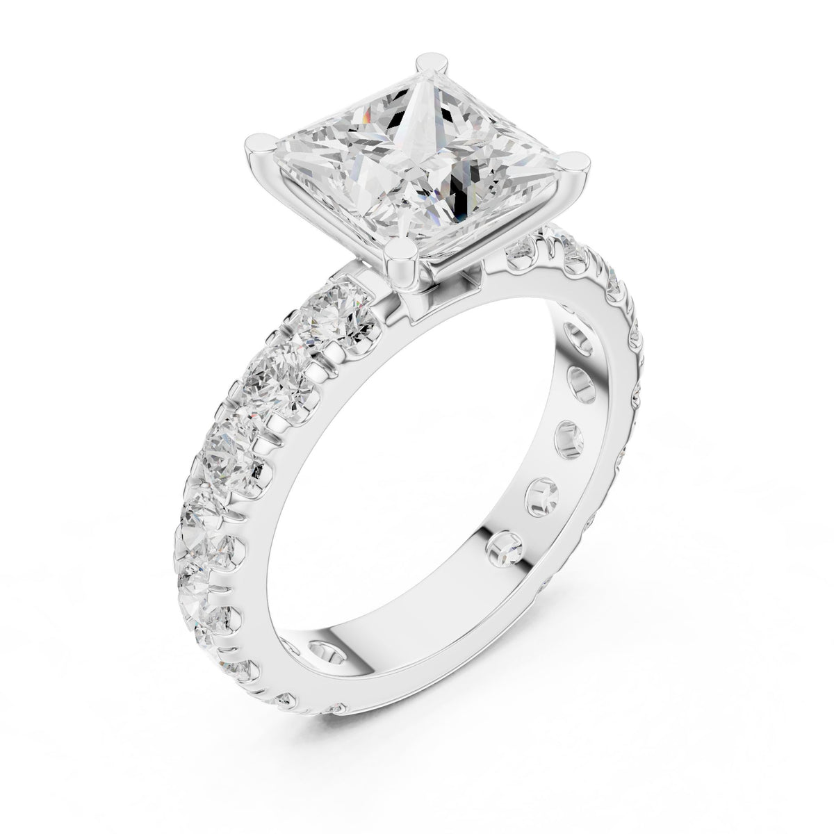 Princess Pave Lab Grown Diamond Engagement Ring