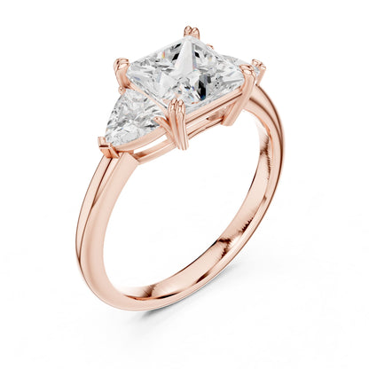 Princess Three Stone Lab Grown Diamond Engagement Ring