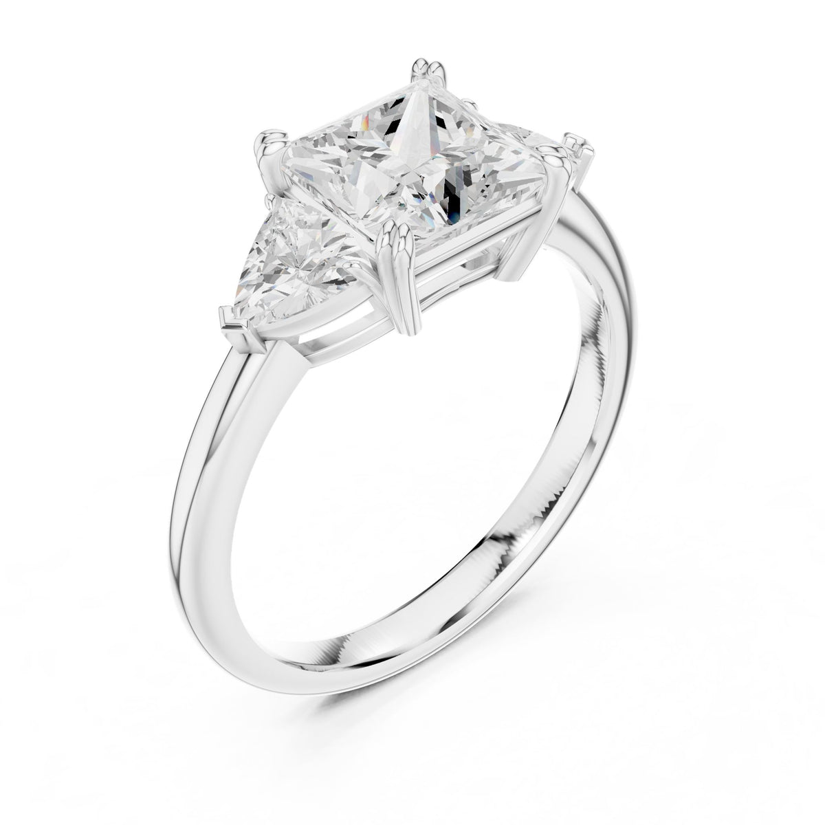 Princess Three Stone Lab Grown Diamond Engagement Ring