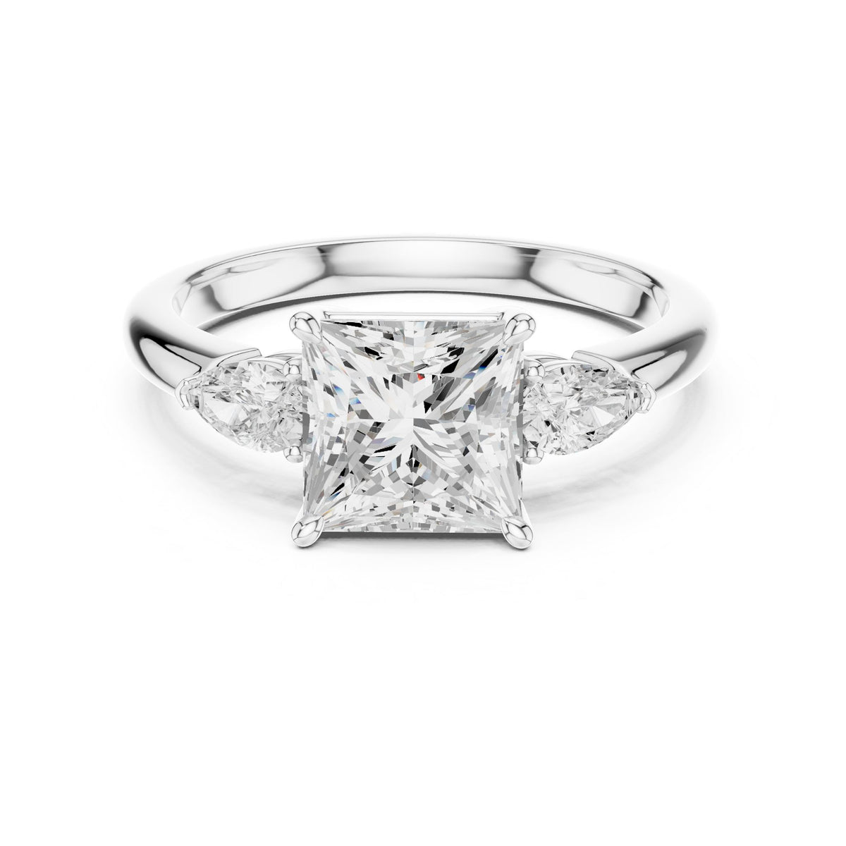 Princess Three Stone Lab Grown Diamond Engagement Ring