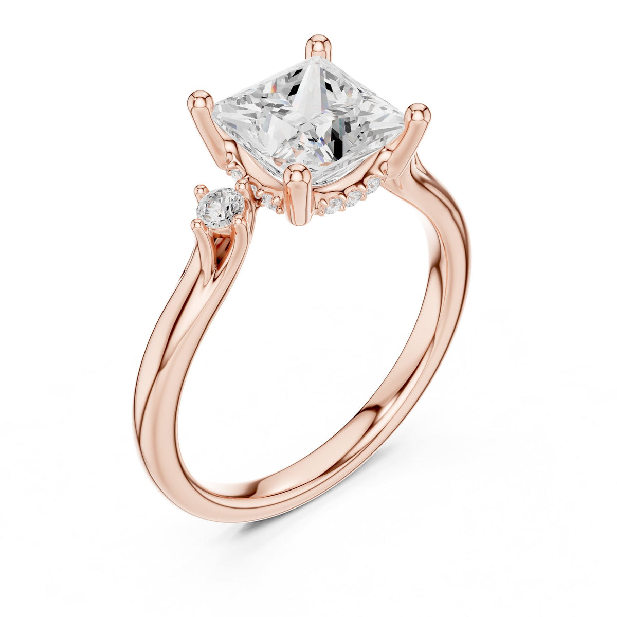 Princess Three Stone Lab Grown Diamond Engagement Ring