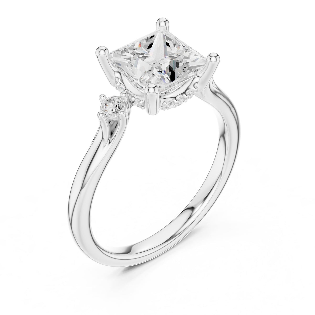 Princess Three Stone Lab Grown Diamond Engagement Ring