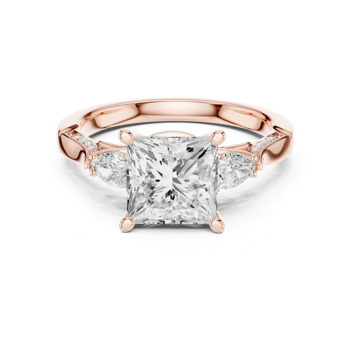 Princess Three Stone Lab Grown Diamond Engagement Ring