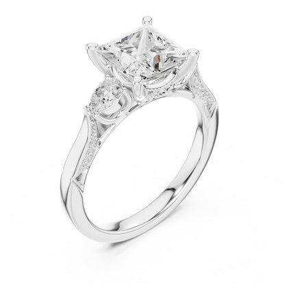 Princess Three Stone Lab Grown Diamond Engagement Ring