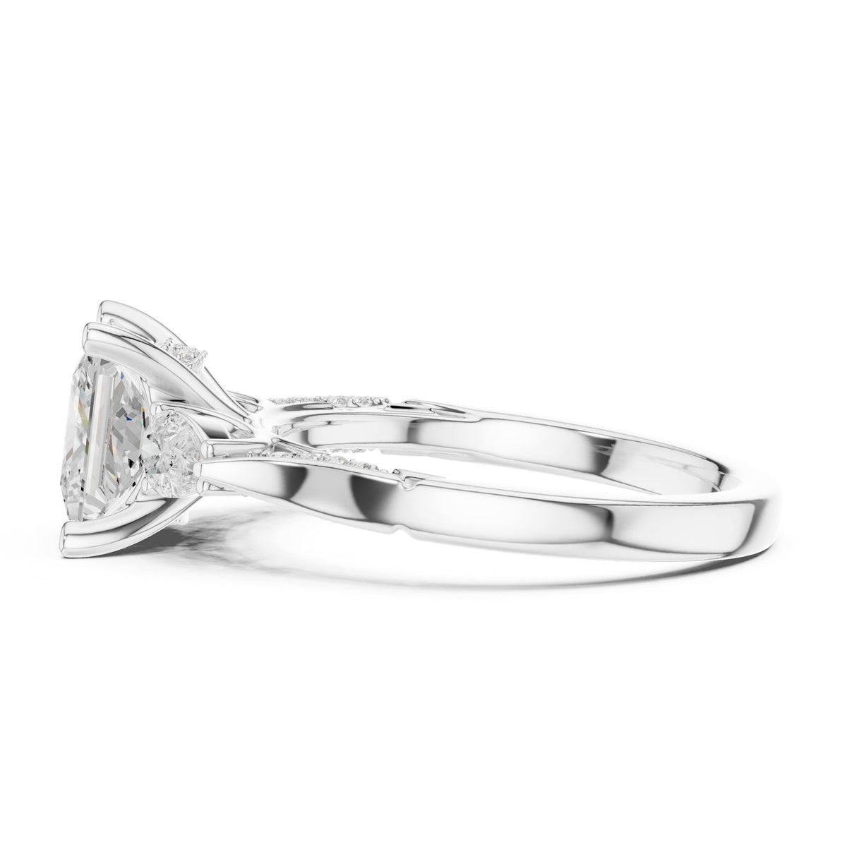Princess Three Stone Lab Grown Diamond Engagement Ring