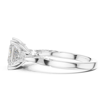 Princess Three Stone Lab Grown Diamond Engagement Ring
