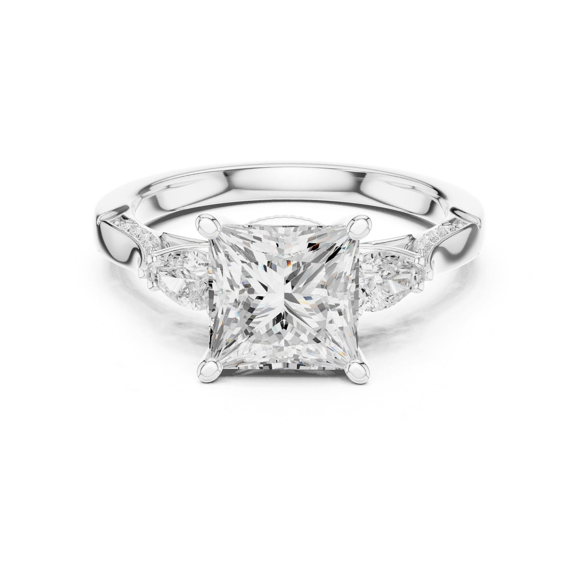 Princess Three Stone Lab Grown Diamond Engagement Ring
