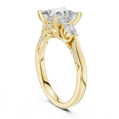 Princess Three Stone Lab Grown Diamond Engagement Ring