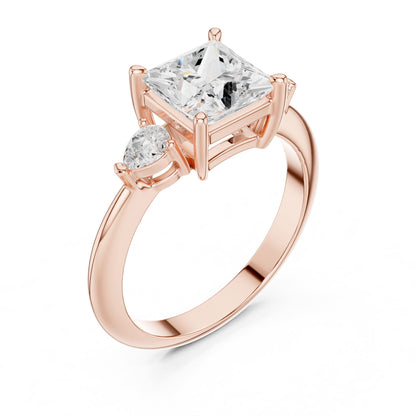 Princess Three Stone Lab Grown Diamond Engagement Ring