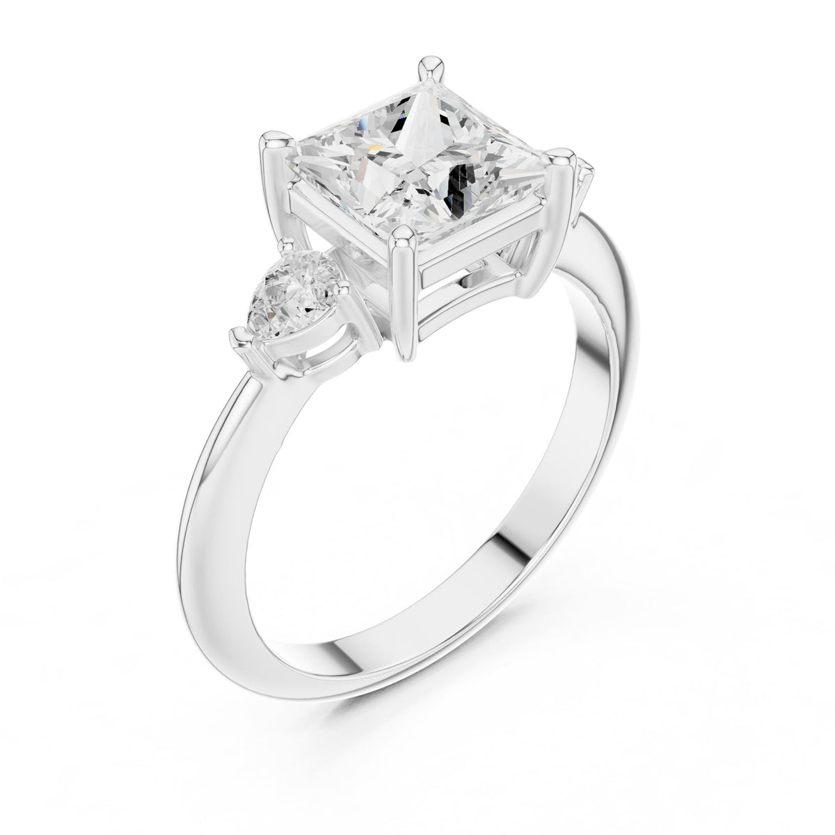 Princess Three Stone Lab Grown Diamond Engagement Ring