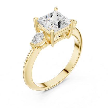 Princess Three Stone Lab Grown Diamond Engagement Ring
