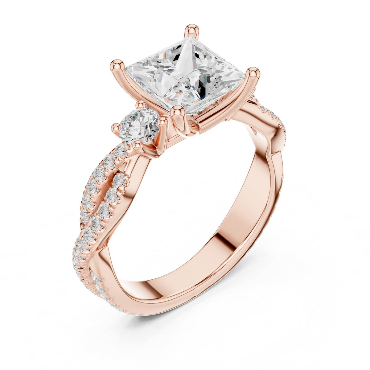 Princess Three Stone Lab Grown Diamond Engagement Ring