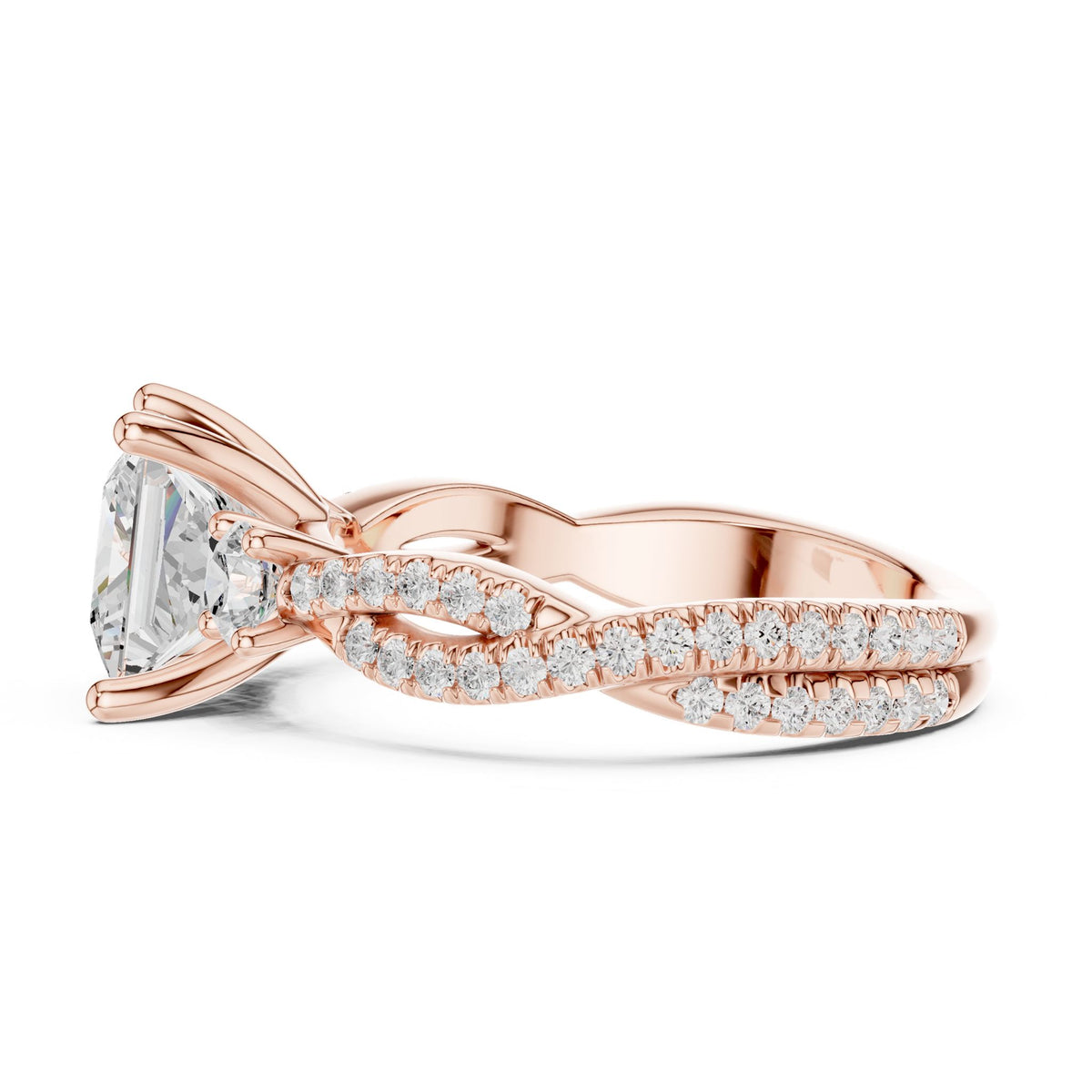 Princess Three Stone Lab Grown Diamond Engagement Ring