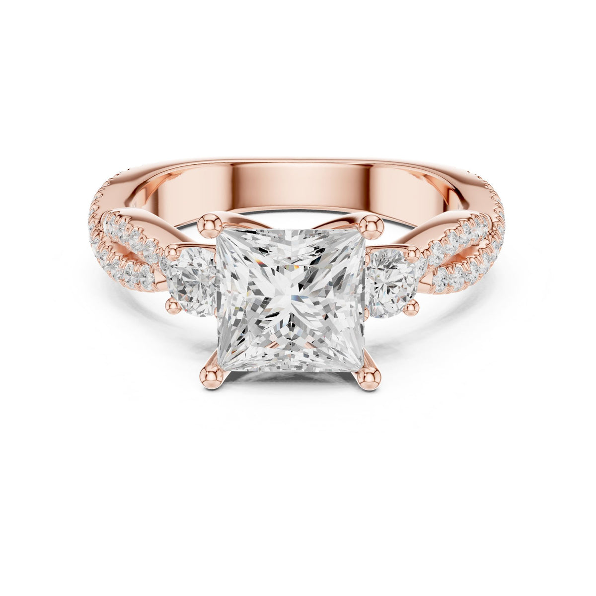 Princess Three Stone Lab Grown Diamond Engagement Ring