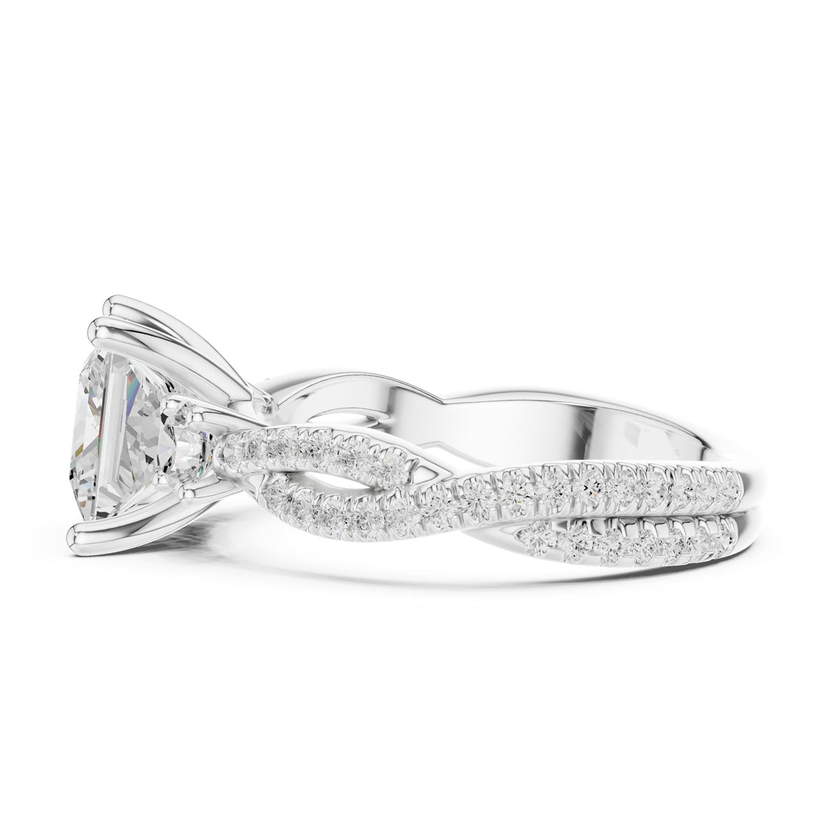Princess Three Stone Lab Grown Diamond Engagement Ring