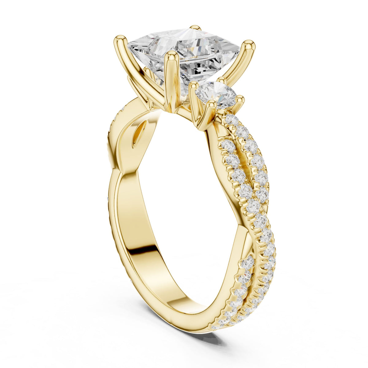 Princess Three Stone Lab Grown Diamond Engagement Ring