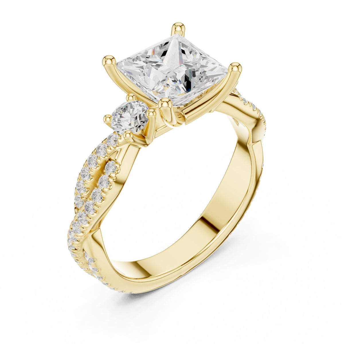 Princess Three Stone Lab Grown Diamond Engagement Ring