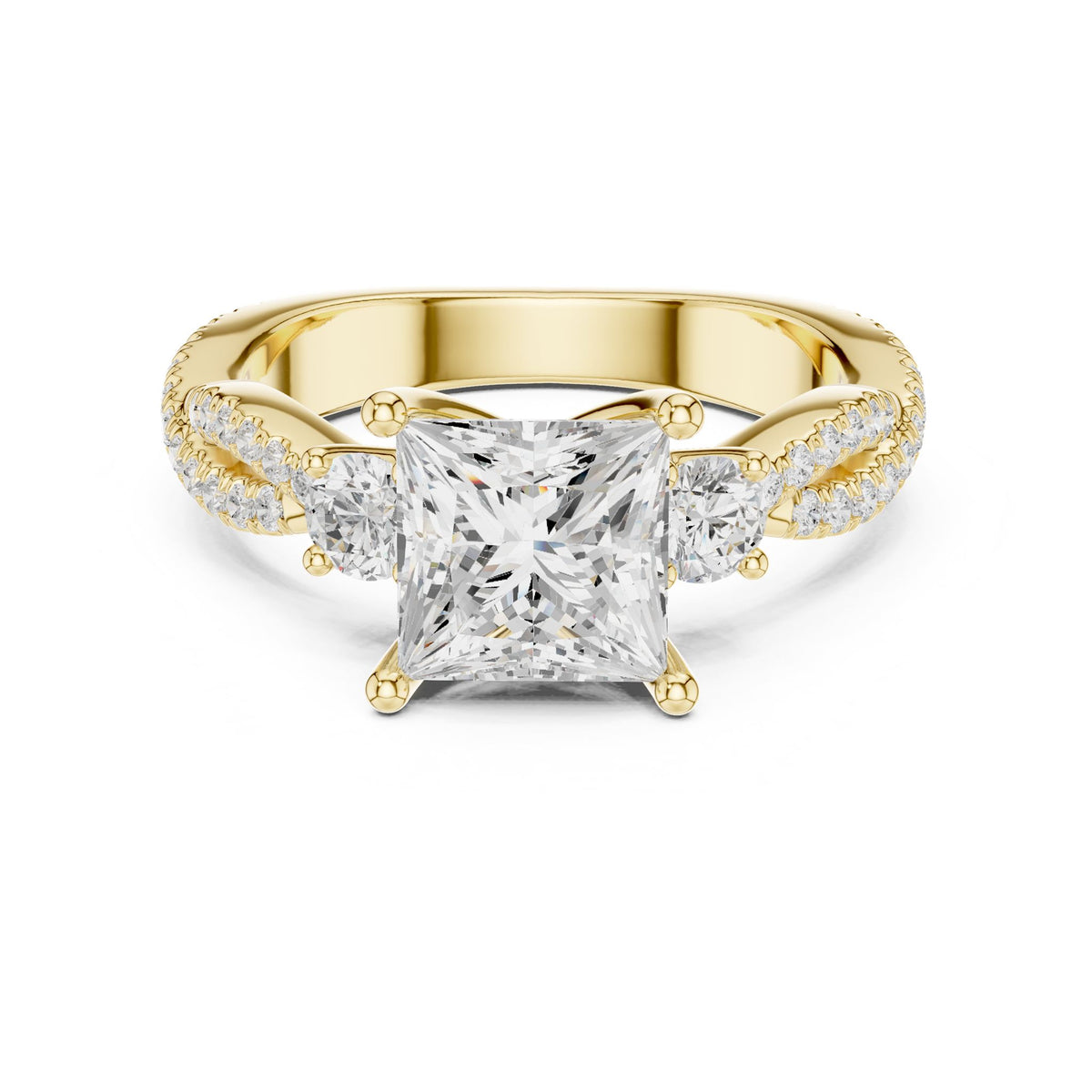 Princess Three Stone Lab Grown Diamond Engagement Ring