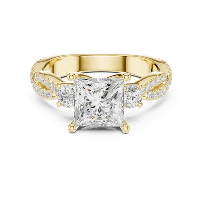Princess Three Stone Lab Grown Diamond Engagement Ring