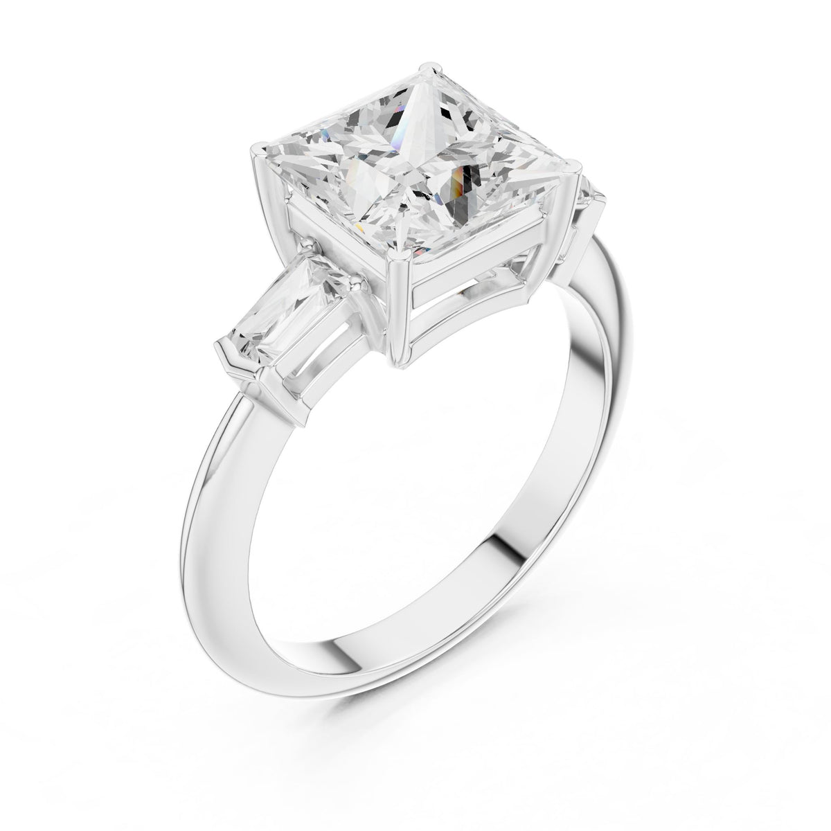 Princess Three Stone Lab Grown Diamond Engagement Ring