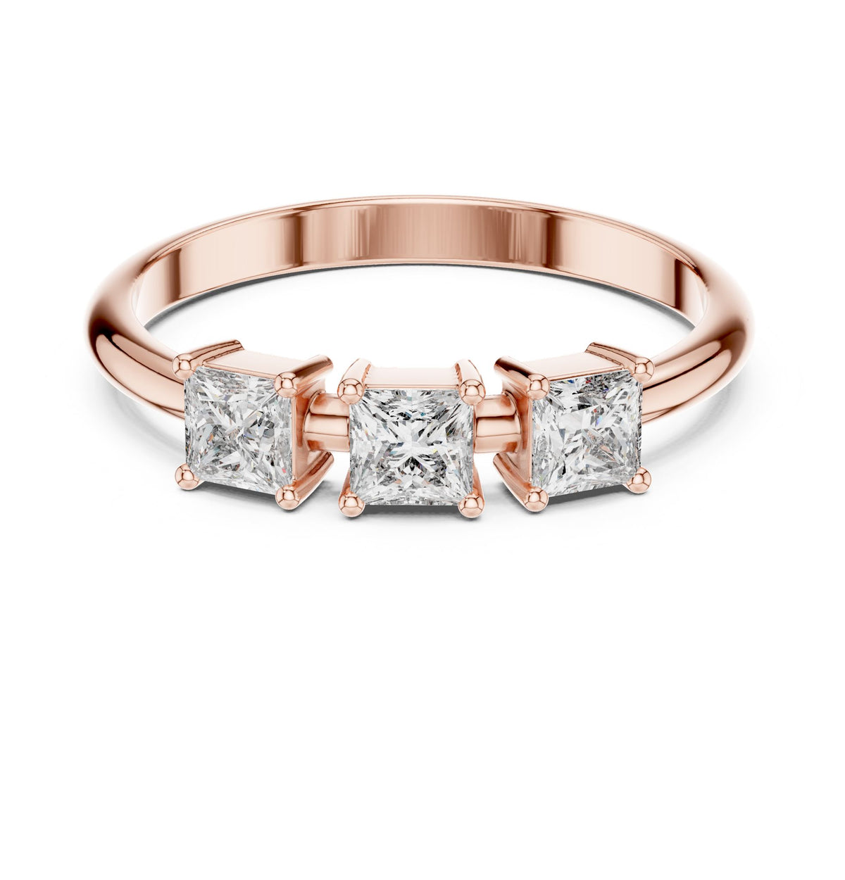 Princess Three Stone Lab Grown Diamond Engagement Ring
