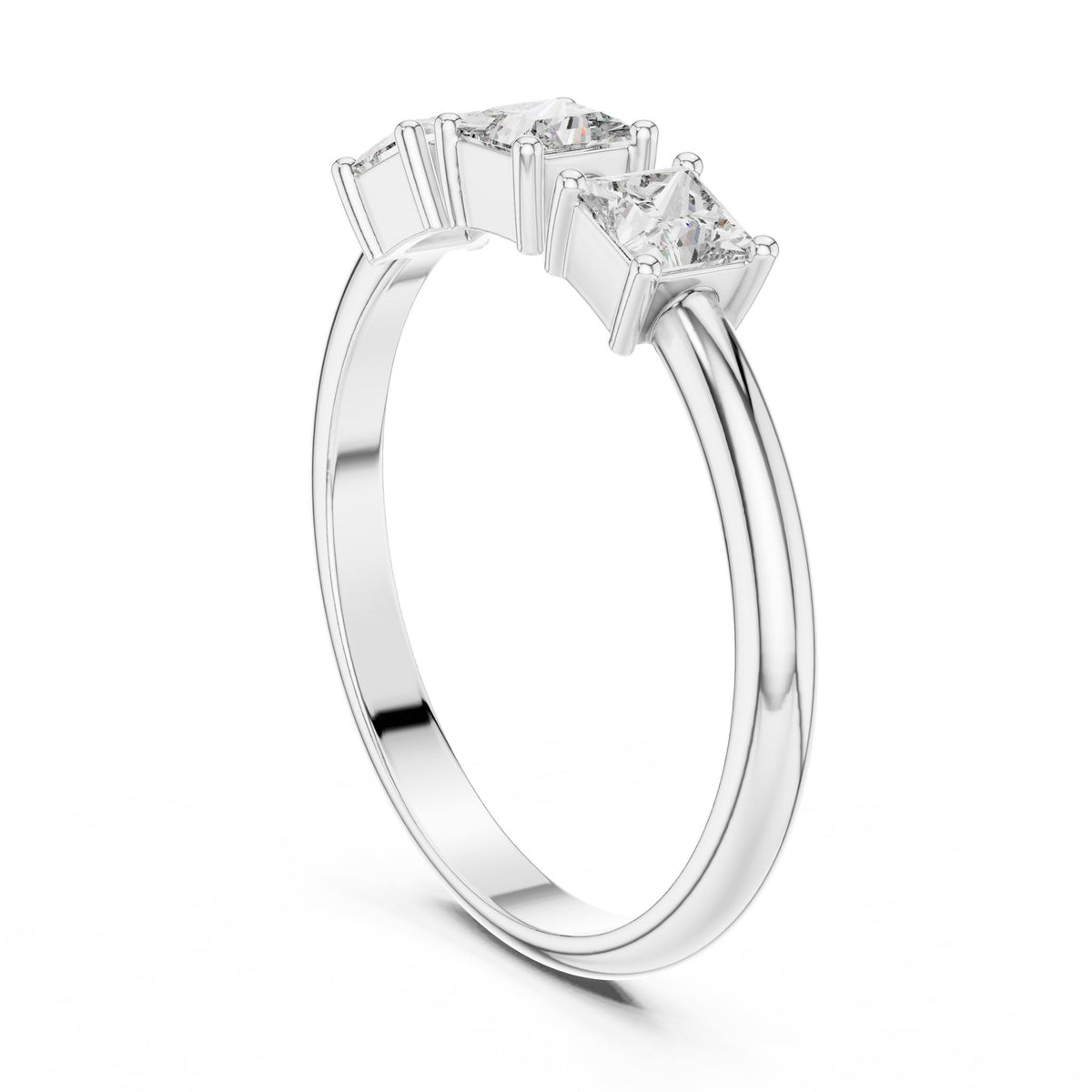 Princess Three Stone Lab Grown Diamond Engagement Ring
