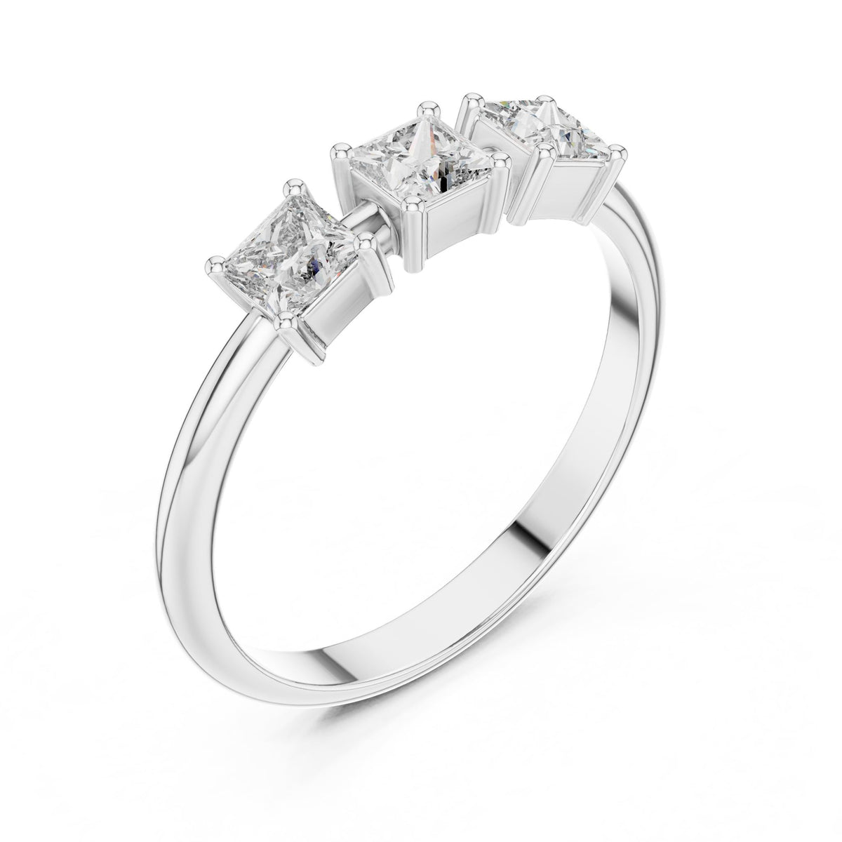 Princess Three Stone Lab Grown Diamond Engagement Ring