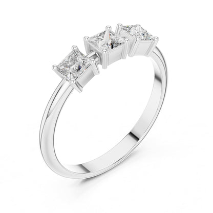 Princess Three Stone Lab Grown Diamond Engagement Ring