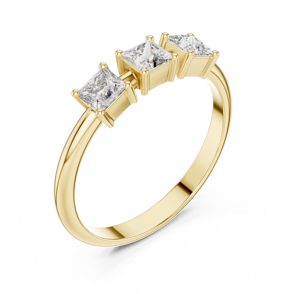 Princess Three Stone Lab Grown Diamond Engagement Ring