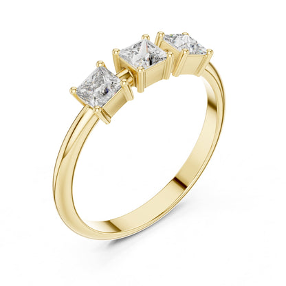 Princess Three Stone Lab Grown Diamond Engagement Ring