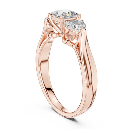 Princess Three Stone Lab Grown Diamond Engagement Ring