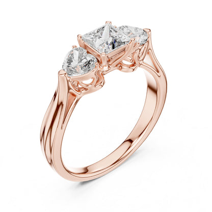 Princess Three Stone Lab Grown Diamond Engagement Ring