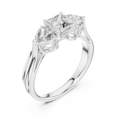 Princess Three Stone Lab Grown Diamond Engagement Ring
